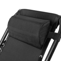 Gardeon Outdoor Portable Recliner - Black Camping Kings Warehouse 