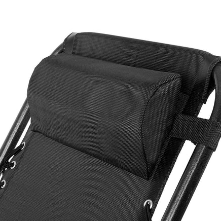 Gardeon Outdoor Portable Recliner - Black Camping Kings Warehouse 