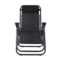 Gardeon Outdoor Portable Recliner - Black Camping Kings Warehouse 