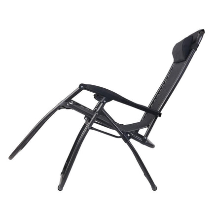 Gardeon Outdoor Portable Recliner - Black Camping Kings Warehouse 