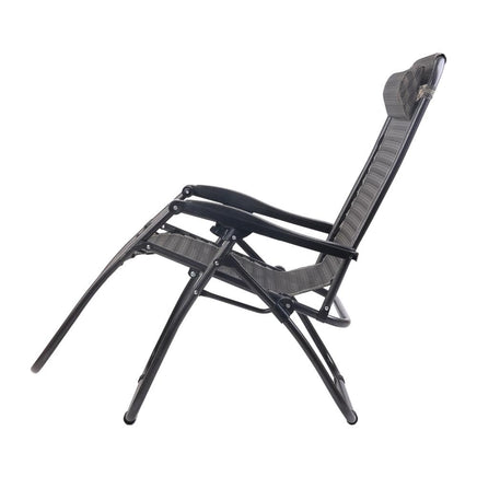 Gardeon Outdoor Portable Recliner - Grey Camping Kings Warehouse 