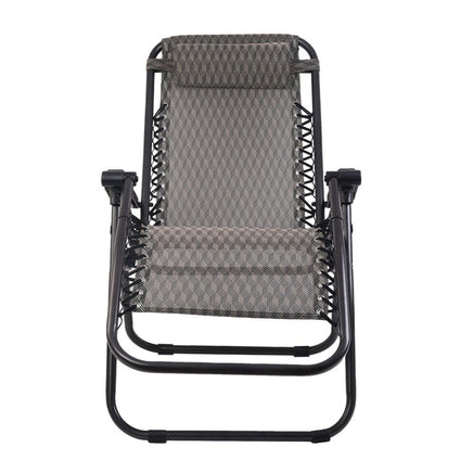 Gardeon Outdoor Portable Recliner - Grey Camping Kings Warehouse 