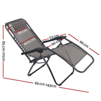 Gardeon Outdoor Portable Recliner - Grey Camping Kings Warehouse 