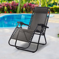 Gardeon Outdoor Portable Recliner - Grey Camping Kings Warehouse 
