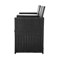 Gardeon Outdoor Setting Wicker Loveseat Birstro Set Patio Garden Furniture Black Outdoor Kings Warehouse 