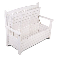 Gardeon Outdoor Storage Bench Box Wooden Garden Chair 2 Seat Timber Furniture White Outdoor Kings Warehouse 