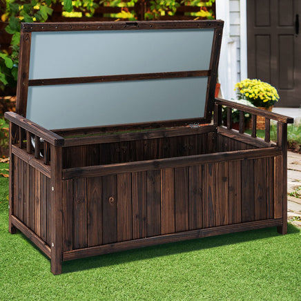 Gardeon Outdoor Storage Box Wooden Garden Bench Chest Toy Tool Sheds Furniture Garden Supplies Kings Warehouse 