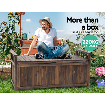 Gardeon Outdoor Storage Box Wooden Garden Bench Chest Toy Tool Sheds Furniture Garden Supplies Kings Warehouse 