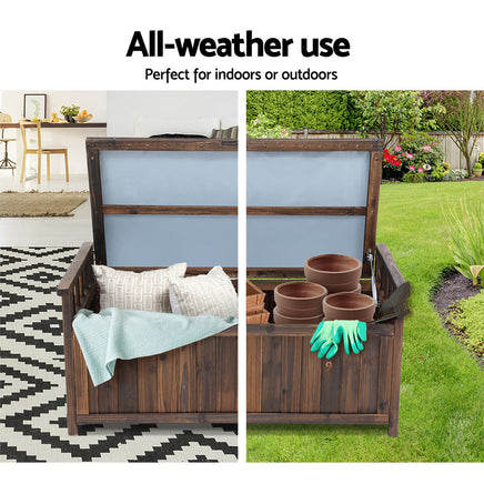 Gardeon Outdoor Storage Box Wooden Garden Bench Chest Toy Tool Sheds Furniture Garden Supplies Kings Warehouse 
