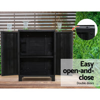 Gardeon Outdoor Storage Cabinet Cupboard Lockable Garden Sheds Adjustable Black Gardeon Kings Warehouse 