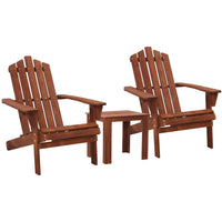 Gardeon Outdoor Sun Lounge Beach Chairs Table Setting Wooden Adirondack Patio Chair Brown Outdoor Kings Warehouse 