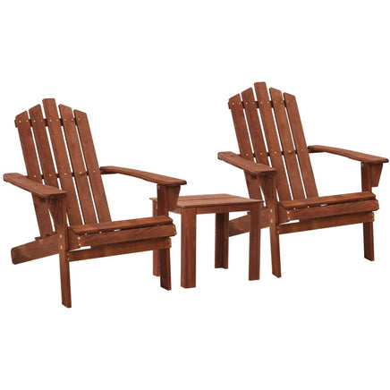 Gardeon Outdoor Sun Lounge Beach Chairs Table Setting Wooden Adirondack Patio Chair Brown Outdoor Kings Warehouse 