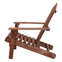Gardeon Outdoor Sun Lounge Beach Chairs Table Setting Wooden Adirondack Patio Chair Brown Outdoor Kings Warehouse 