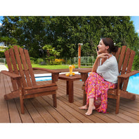 Gardeon Outdoor Sun Lounge Beach Chairs Table Setting Wooden Adirondack Patio Chair Brown Outdoor Kings Warehouse 