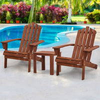 Gardeon Outdoor Sun Lounge Beach Chairs Table Setting Wooden Adirondack Patio Chair Brown Outdoor Kings Warehouse 