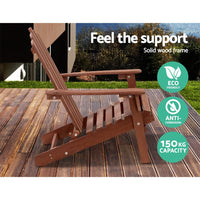 Gardeon Outdoor Sun Lounge Beach Chairs Table Setting Wooden Adirondack Patio Chair Brown Outdoor Kings Warehouse 
