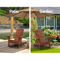 Gardeon Outdoor Sun Lounge Beach Chairs Table Setting Wooden Adirondack Patio Chair Brown Outdoor Kings Warehouse 