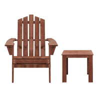 Gardeon Outdoor Sun Lounge Beach Chairs Table Setting Wooden Adirondack Patio Chair Brown Outdoor Kings Warehouse 