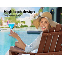 Gardeon Outdoor Sun Lounge Beach Chairs Table Setting Wooden Adirondack Patio Chair Brown Outdoor Kings Warehouse 
