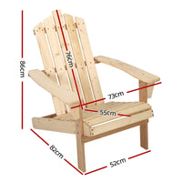 Gardeon Outdoor Sun Lounge Beach Chairs Table Setting Wooden Adirondack Patio Chair Light Wood Tone Kings Warehouse 