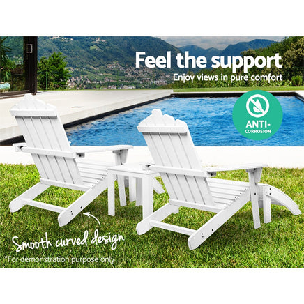 Gardeon Outdoor Sun Lounge Beach Chairs Table Setting Wooden Adirondack Patio Chair Outdoor Kings Warehouse 