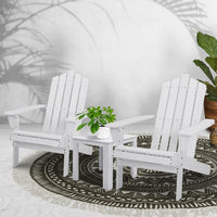 Gardeon Outdoor Sun Lounge Beach Chairs Table Setting Wooden Adirondack Patio Chair White Home & Garden Kings Warehouse 