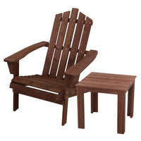 Garden Outdoor Sun Lounge Beach Chairs Table Setting Wooden Adirondack Patio Lounges Chair