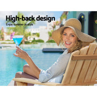 Gardeon Outdoor Sun Lounge Beach Chairs Table Setting Wooden Adirondack Patio Natural Wood Chair Outdoor Kings Warehouse 