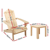 Gardeon Outdoor Sun Lounge Beach Chairs Table Setting Wooden Adirondack Patio Natural Wood Chair Outdoor Kings Warehouse 