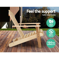 Gardeon Outdoor Sun Lounge Beach Chairs Table Setting Wooden Adirondack Patio Natural Wood Chair Outdoor Kings Warehouse 