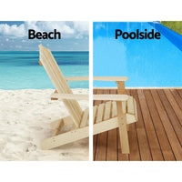 Gardeon Outdoor Sun Lounge Beach Chairs Table Setting Wooden Adirondack Patio Natural Wood Chair Outdoor Kings Warehouse 