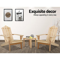 Gardeon Outdoor Sun Lounge Beach Chairs Table Setting Wooden Adirondack Patio Natural Wood Chair Outdoor Kings Warehouse 