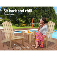 Gardeon Outdoor Sun Lounge Beach Chairs Table Setting Wooden Adirondack Patio Natural Wood Chair Outdoor Kings Warehouse 