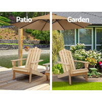 Gardeon Outdoor Sun Lounge Beach Chairs Table Setting Wooden Adirondack Patio Natural Wood Chair Outdoor Kings Warehouse 