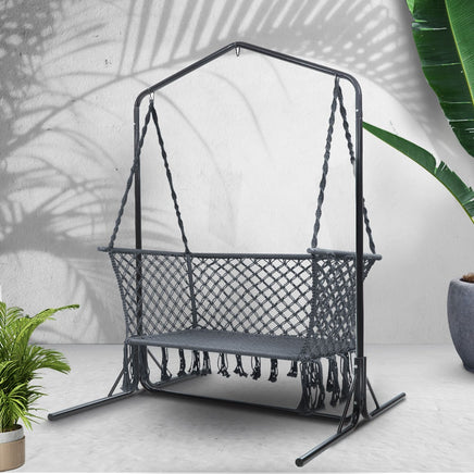 Gardeon Outdoor Swing Hammock Chair with Stand Frame 2 Seater Bench Furniture Gardeon Kings Warehouse 