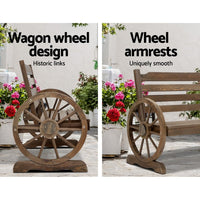 Gardeon Park Bench Wooden Wagon Chair Outdoor Garden Backyard Lounge Furniture Outdoor Kings Warehouse 