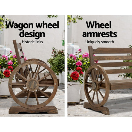Gardeon Park Bench Wooden Wagon Chair Outdoor Garden Backyard Lounge Furniture Outdoor Kings Warehouse 