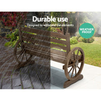 Gardeon Park Bench Wooden Wagon Chair Outdoor Garden Backyard Lounge Furniture Outdoor Kings Warehouse 