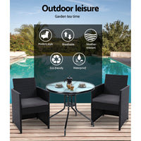 Gardeon Patio Furniture Dining Chairs Table Patio Setting Bistro Set Wicker Tea Coffee Cafe Bar Set Outdoor Furniture Kings Warehouse 