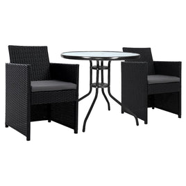Gardeon Patio Furniture Dining Chairs Table Patio Setting Bistro Set Wicker Tea Coffee Cafe Bar Set Outdoor Furniture Kings Warehouse 