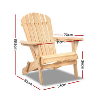 Gardeon Patio Furniture Outdoor Chairs Beach Chair Wooden Adirondack Garden Lounge 2PC Kings Warehouse 