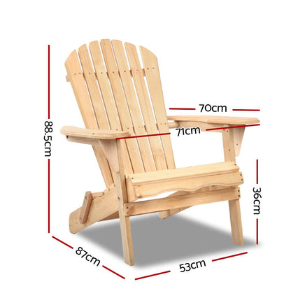 Gardeon Patio Furniture Outdoor Chairs Beach Chair Wooden Adirondack Garden Lounge 2PC Kings Warehouse 