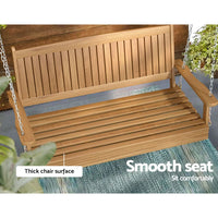 Gardeon Porch Swing Chair With Chain Outdoor Furniture Wooden Bench 2 Seat Teak Kings Warehouse 