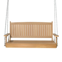 Gardeon Porch Swing Chair With Chain Outdoor Furniture Wooden Bench 2 Seat Teak Kings Warehouse 