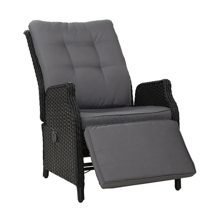 Gardeon Recliner Chair Sun lounge Setting Outdoor Furniture Patio Wicker Sofa Outdoor Kings Warehouse 