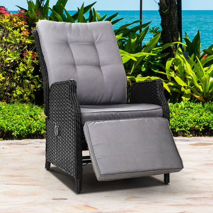 Gardeon Recliner Chair Sun lounge Setting Outdoor Furniture Patio Wicker Sofa Outdoor Kings Warehouse 