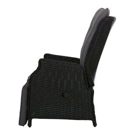 Gardeon Recliner Chair Sun lounge Setting Outdoor Furniture Patio Wicker Sofa Outdoor Kings Warehouse 