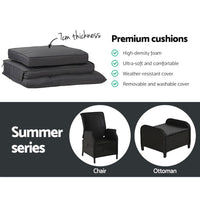 Gardeon Recliner Chairs Sun lounge Setting Outdoor Furniture Patio Garden Wicker Home & Garden > Garden Furniture Kings Warehouse 