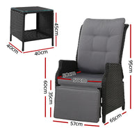 Gardeon Recliner Chairs Sun lounge Setting Outdoor Furniture Patio Wicker Sofa Home & Garden > Garden Furniture Kings Warehouse 