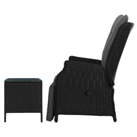 Gardeon Recliner Chairs Sun lounge Setting Outdoor Furniture Patio Wicker Sofa Home & Garden > Garden Furniture Kings Warehouse 
